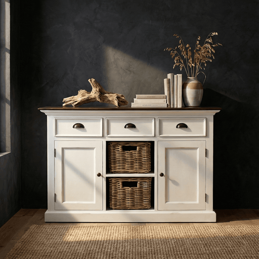 NovaSolo Halifax Accent Buffet with 2 Baskets Two-tone B129TWD