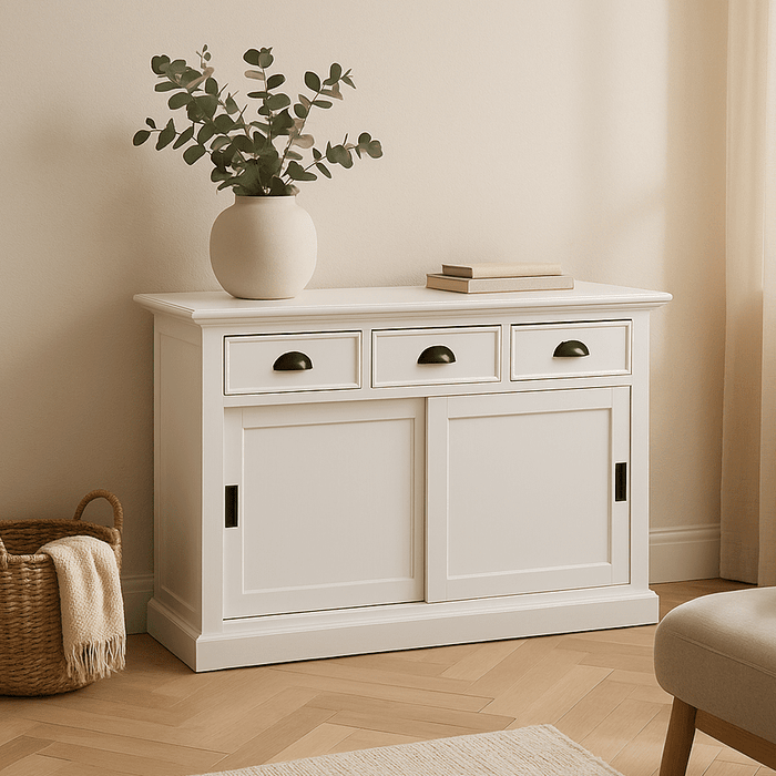 NovaSolo Halifax Buffet with Sliding Doors White B130