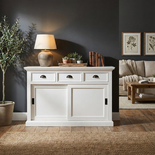 NovaSolo Halifax Buffet with Sliding Doors White B130