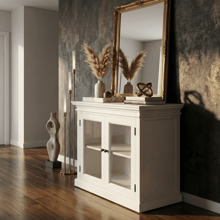 NovaSolo Halifax Display Buffet with 2 Glass Doors White B183