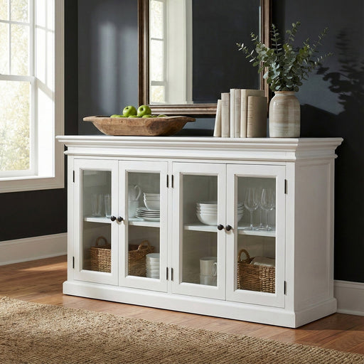 NovaSolo Halifax Display Buffet with 4 Glass Doors White B184