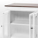 NovaSolo Halifax Accent Display Buffet with 4 Glass Doors in White Distress & Deep Brown B184TWD