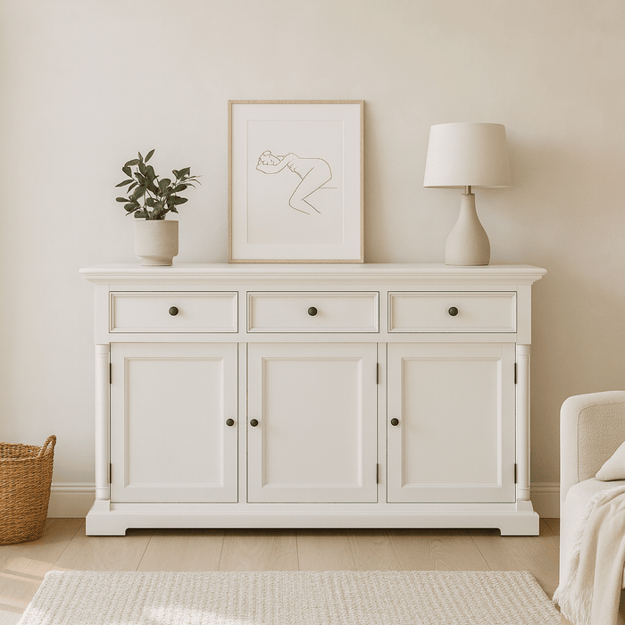 NovaSolo Provence Classic Sideboard with 3 doors White B185