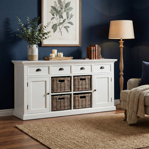 NovaSolo Halifax Buffet with 4 Baskets White B189