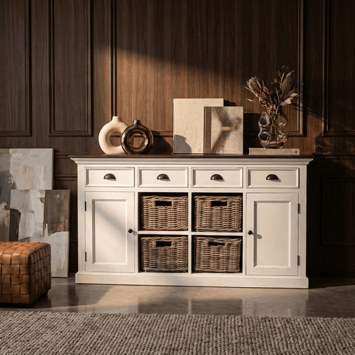 NovaSolo Halifax Accent Buffet with 4 Baskets Two-tone B189TWD