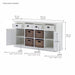 NovaSolo Halifax Contrast Buffet with 4 Baskets In Classic White & Black B189CT
