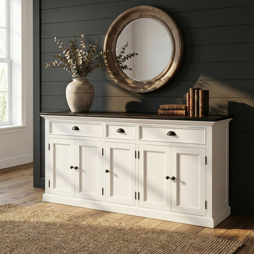 NovaSolo Halifax Contrast Buffet In Classic White & Black B190CT