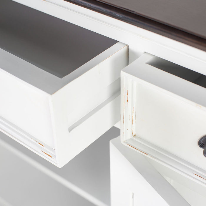 NovaSolo Halifax Accent Buffet In White Distress & Deep Brown B190TWD