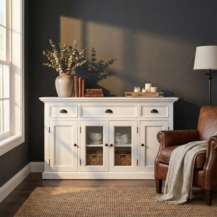 NovaSolo Halifax Buffet with 4 Doors 3 Drawers White B191