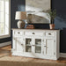 NovaSolo Halifax Accent Buffet with 4 Doors 3 Drawers In White Distress & Deep Brown B191TWD