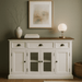 NovaSolo Halifax Accent Buffet with 4 Doors 3 Drawers In White Distress & Deep Brown B191TWD