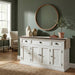 NovaSolo Halifax Accent Buffet with 4 Doors 3 Drawers In White Distress & Deep Brown B192TWD