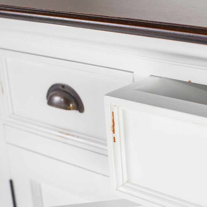 NovaSolo Halifax Accent Buffet with 4 Doors 3 Drawers In White Distress & Deep Brown B192TWD