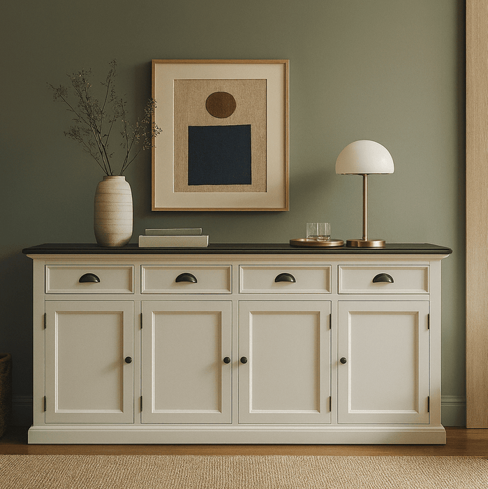 NovaSolo Halifax Contrast Buffet In Classic White & Black B194CT