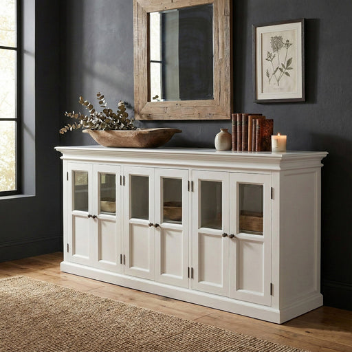 NovaSolo Halifax Buffet with 6 Glass Doors in Classic White B195