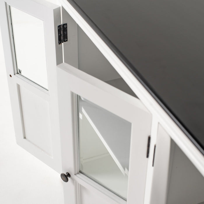 NovaSolo Halifax Contrast Buffet with 6 Glass Doors In Classic White & Black B195CT
