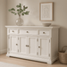 NovaSolo Provence Buffet with 4 Doors 3 Drawers in Classic White B198