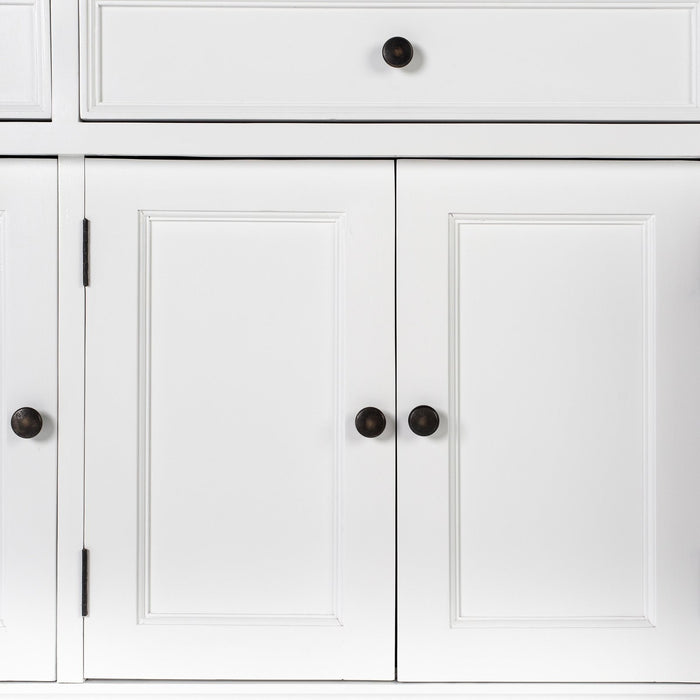 NovaSolo Provence Buffet with 4 Doors 3 Drawers in Classic White B198
