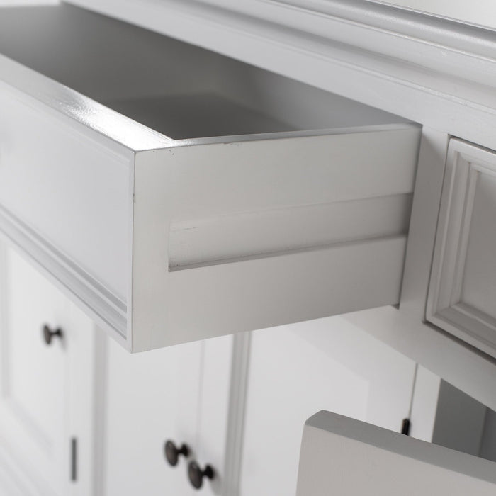 NovaSolo Provence Buffet with 4 Doors 3 Drawers in Classic White B198