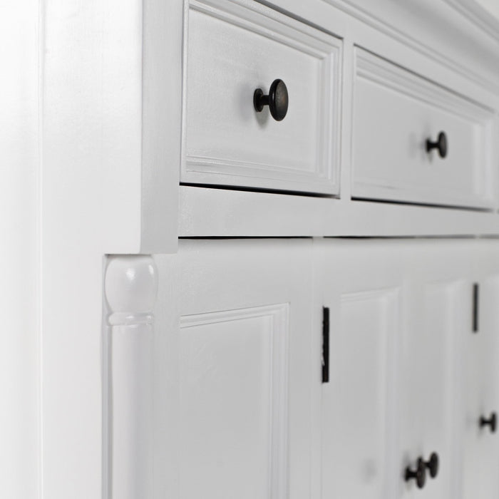 NovaSolo Provence Buffet with 4 Doors 3 Drawers in Classic White B198
