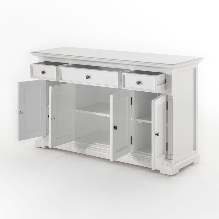 NovaSolo Provence Buffet with 4 Doors 3 Drawers in Classic White B198
