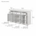 NovaSolo Provence Buffet with 4 Doors 3 Drawers in Classic White B198