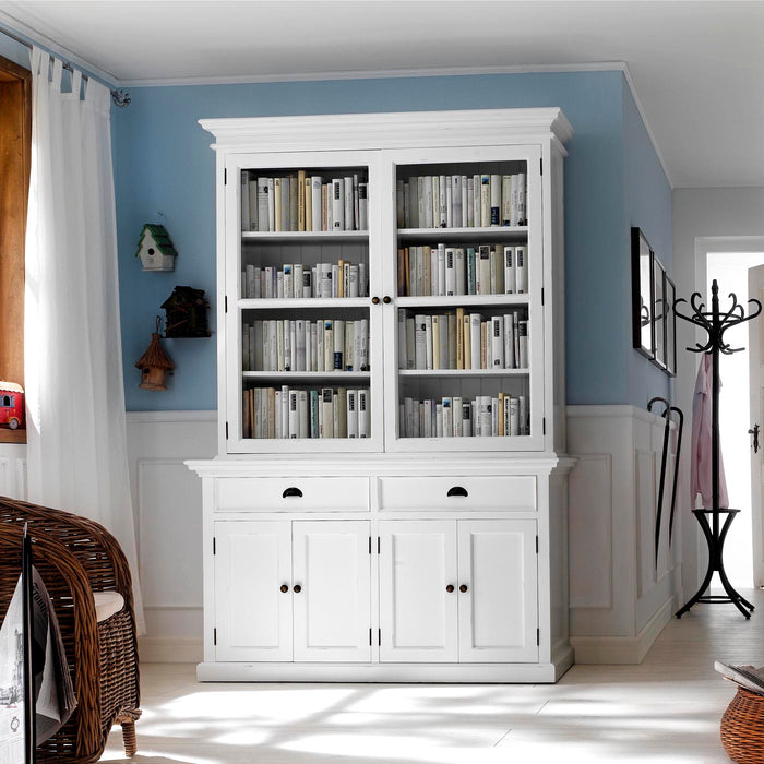 NovaSolo Halifax Glass-Display Hutch Unit White BCA594