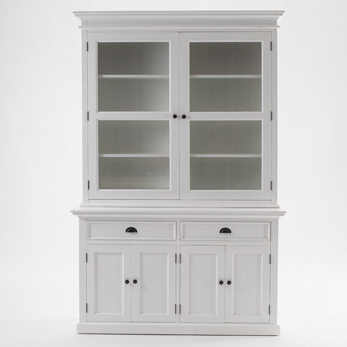 NovaSolo Halifax Glass-Display Hutch Unit White BCA594