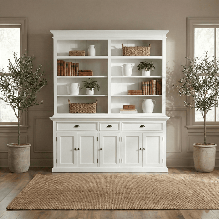 NovaSolo Halifax Hutch Bookcase 5 Doors 3 Drawers White BCA606