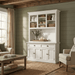 NovaSolo Halifax Buffet Hutch Unit with 2 Adjustable Shelves White BCA607