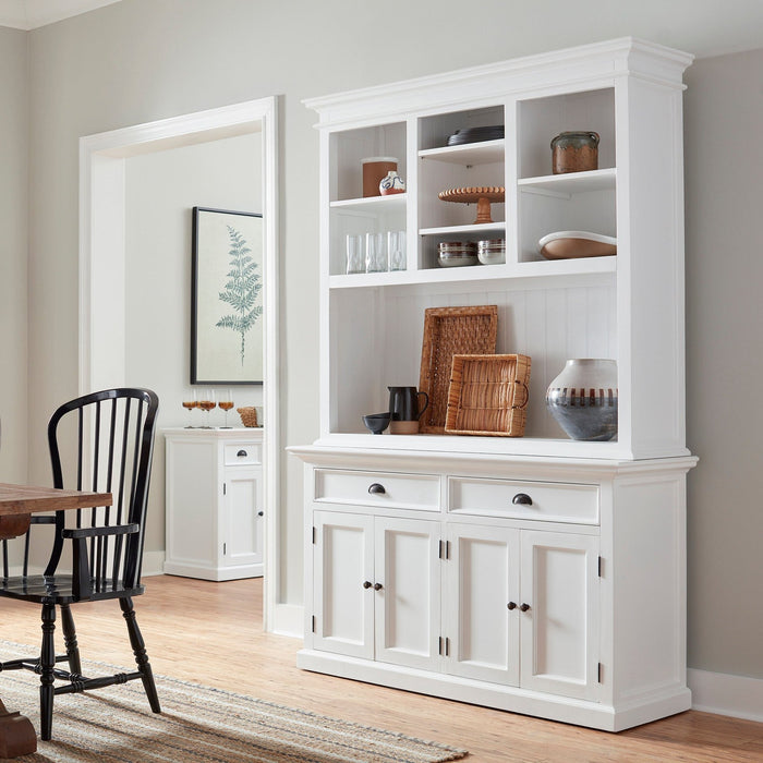NovaSolo Halifax Buffet Hutch Unit with 2 Adjustable Shelves White BCA607