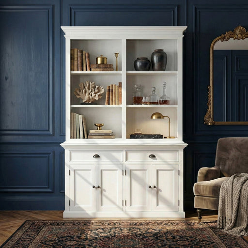 NovaSolo Halifax Buffet Hutch Unit with 6 Shelves White BCA608