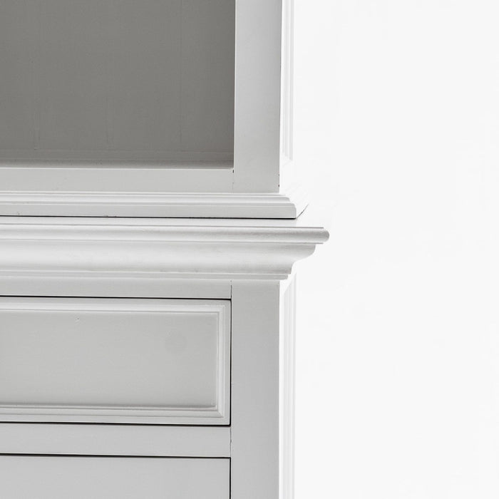 NovaSolo Halifax Buffet Hutch Unit with 8 Shelves White BCA609
