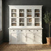 NovaSolo Halifax Buffet Hutch Unit with 4 Glass Doors in Classic White BCA610