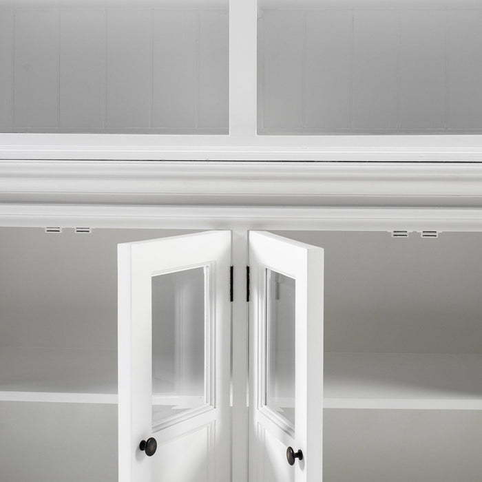 NovaSolo Halifax Hutch Unit with 4 Glass Doors in Classic White BCA612