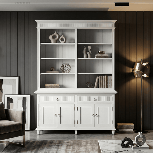 NovaSolo Skansen Hutch Bookcase Unit in Classic White BCA613