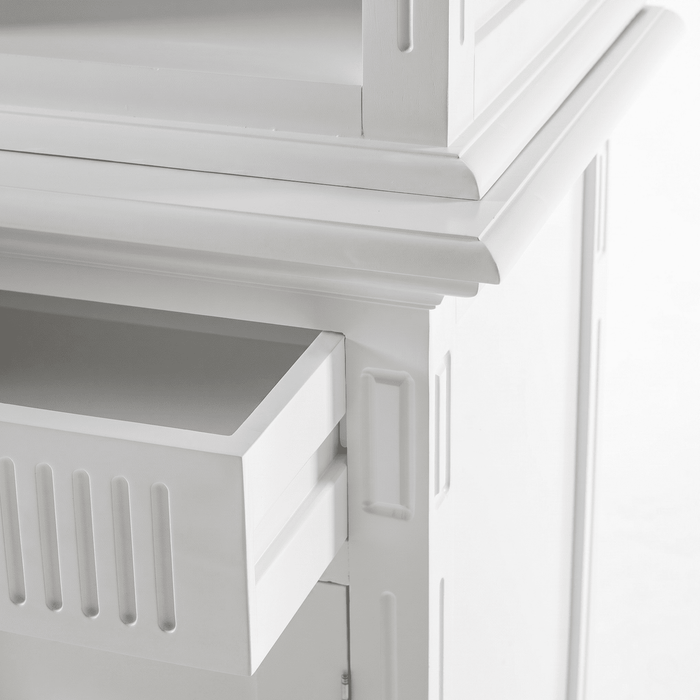 NovaSolo Skansen Kitchen Hutch Cabinet with 5 Doors 3 Drawers in Classic White BCA614