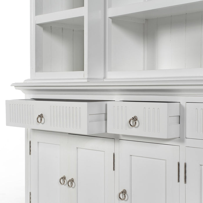 NovaSolo Skansen Kitchen Hutch Cabinet with 5 Doors 3 Drawers in Classic White BCA614