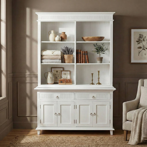 NovaSolo Skansen Hutch Unit with 6 Shelves in Classic White BCA615