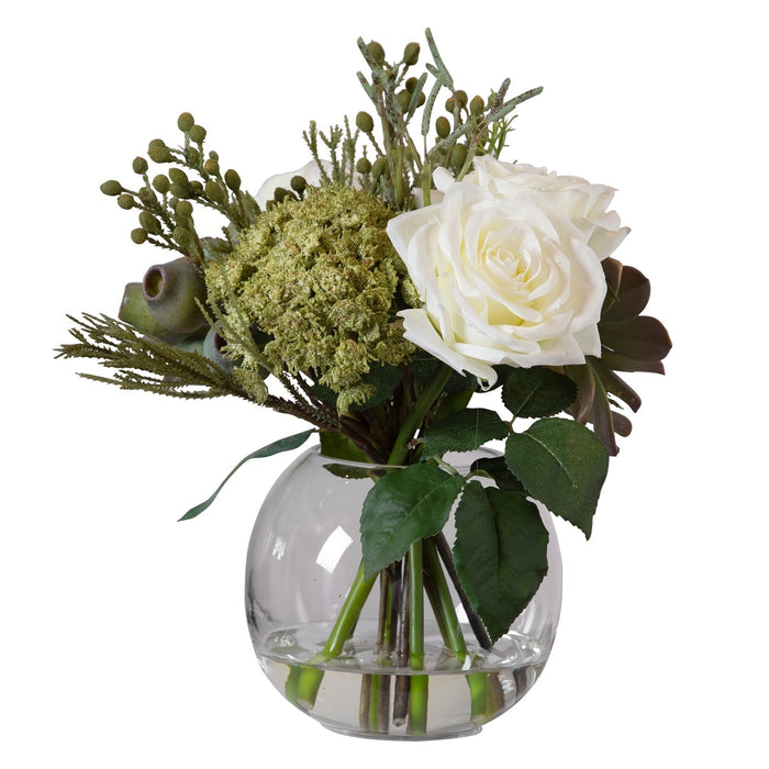 Uttermost Belmonte Floral Bouquet & Vase 60182