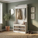 NovaSolo Halifax Entryway Coat Rack & Bench Unit with Basket White CA593