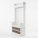 NovaSolo Halifax Entryway Coat Rack & Bench Unit with Basket White CA593
