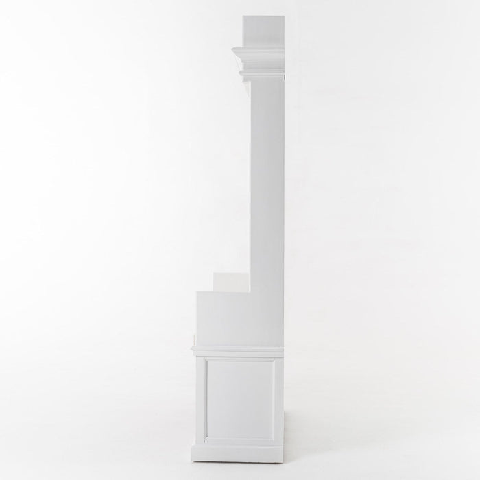 NovaSolo Halifax Entryway Coat Rack & Bench Unit with Basket White CA593