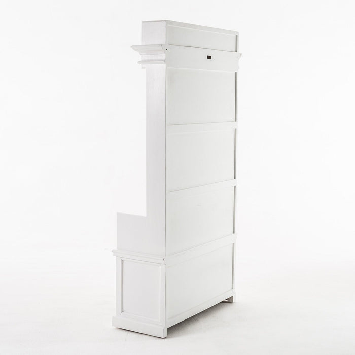 NovaSolo Halifax Entryway Coat Rack & Bench Unit with Basket White CA593