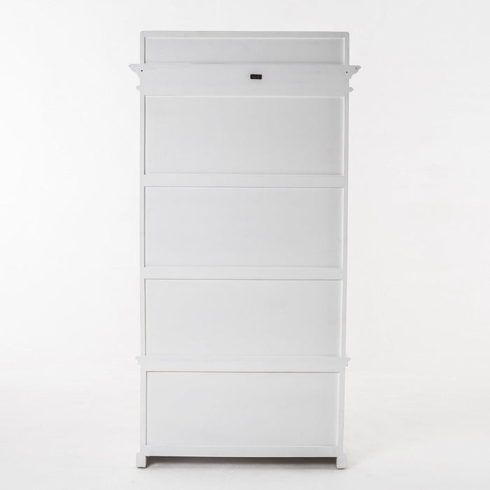 NovaSolo Halifax Entryway Coat Rack & Bench Unit with Basket White CA593