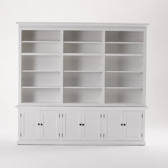 NovaSolo Halifax Triple-Bay Hutch Unit Bookcase Bookshelf White CA614