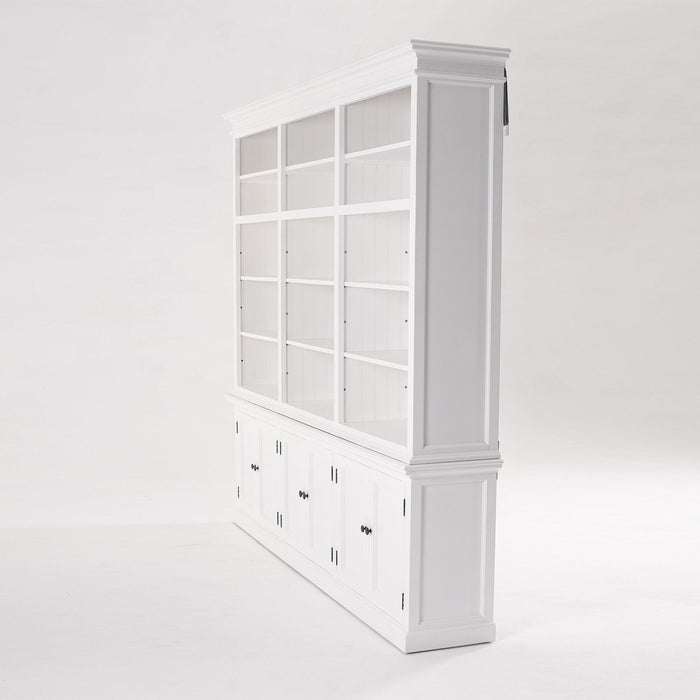 NovaSolo Halifax Triple-Bay Hutch Unit Bookcase Bookshelf White CA614