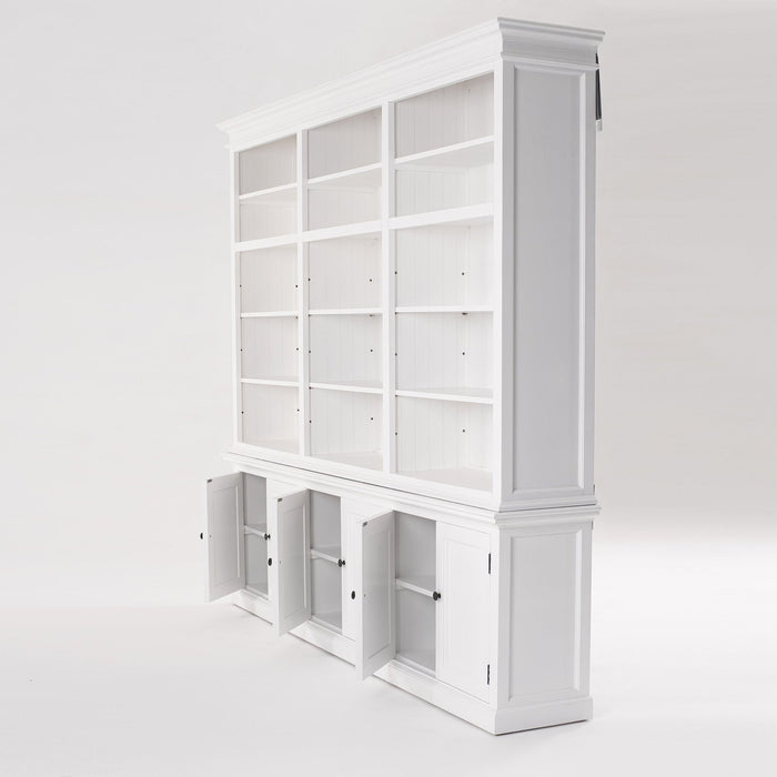 NovaSolo Halifax Triple-Bay Hutch Unit Bookcase Bookshelf White CA614