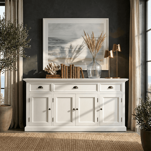 NovaSolo Halifax Buffet Console Table In Classic White CA633