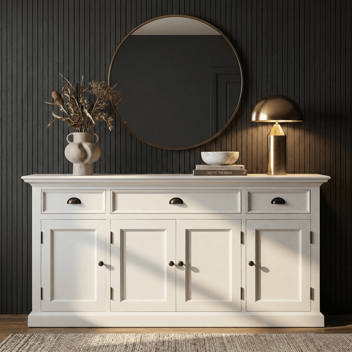 NovaSolo Halifax Buffet Console Table In Classic White CA633